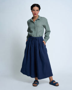Violetta Siena Vintage Wash French Linen Wide Leg Pants