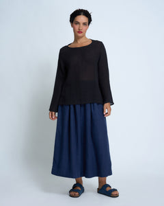 Violetta Ombeline French Linen Gauze Boat Neck Top