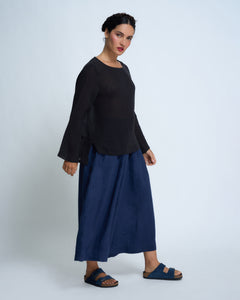 Violetta Ombeline French Linen Gauze Boat Neck Top