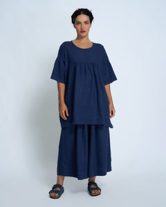 Violetta Sabine Vintage Wash French Linen Tunic Top