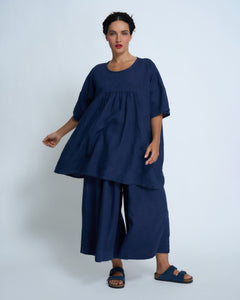 Violetta Sabine Vintage Wash French Linen Tunic Top