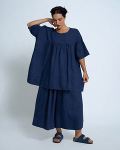 Violetta Sabine Vintage Wash French Linen Tunic Top