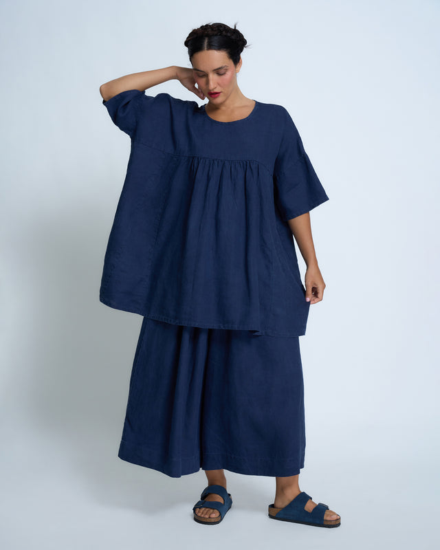 Violetta Sabine Vintage Wash French Linen Tunic Top