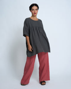 Violetta Sabine Vintage Wash French Linen Tunic Top