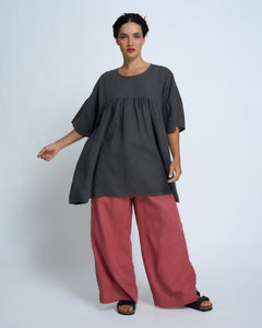 Violetta Sabine Vintage Wash French Linen Tunic Top