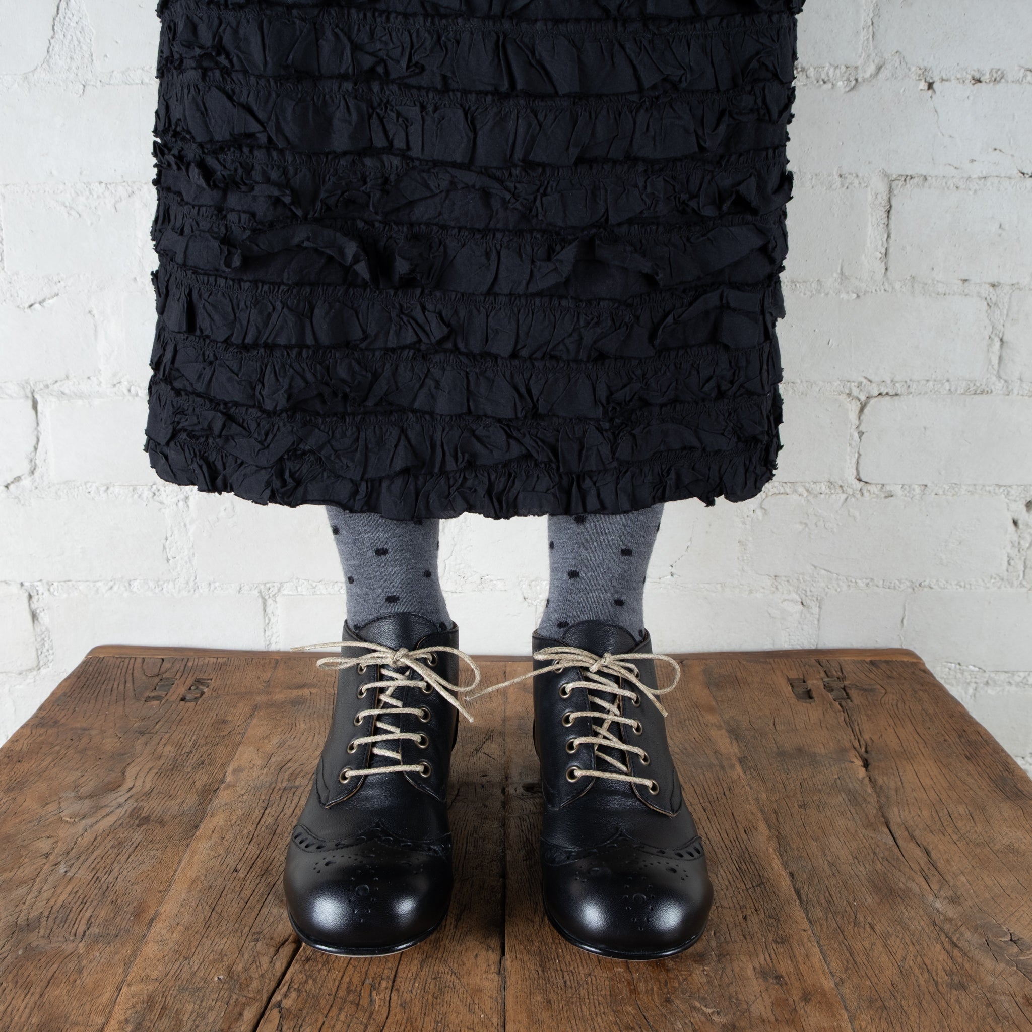Victoria Varrasso Noir Leather Bootlettes
