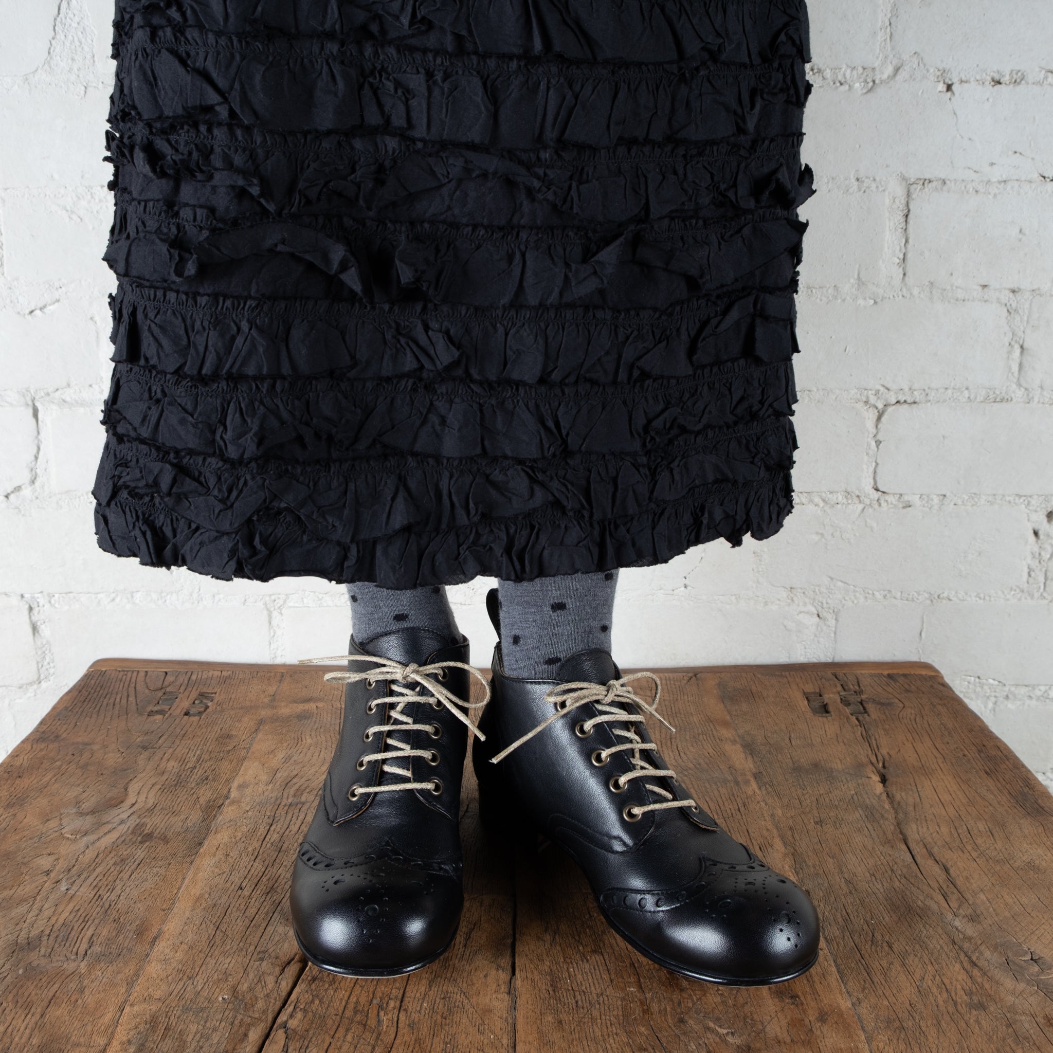 Victoria Varrasso Noir Leather Bootlettes