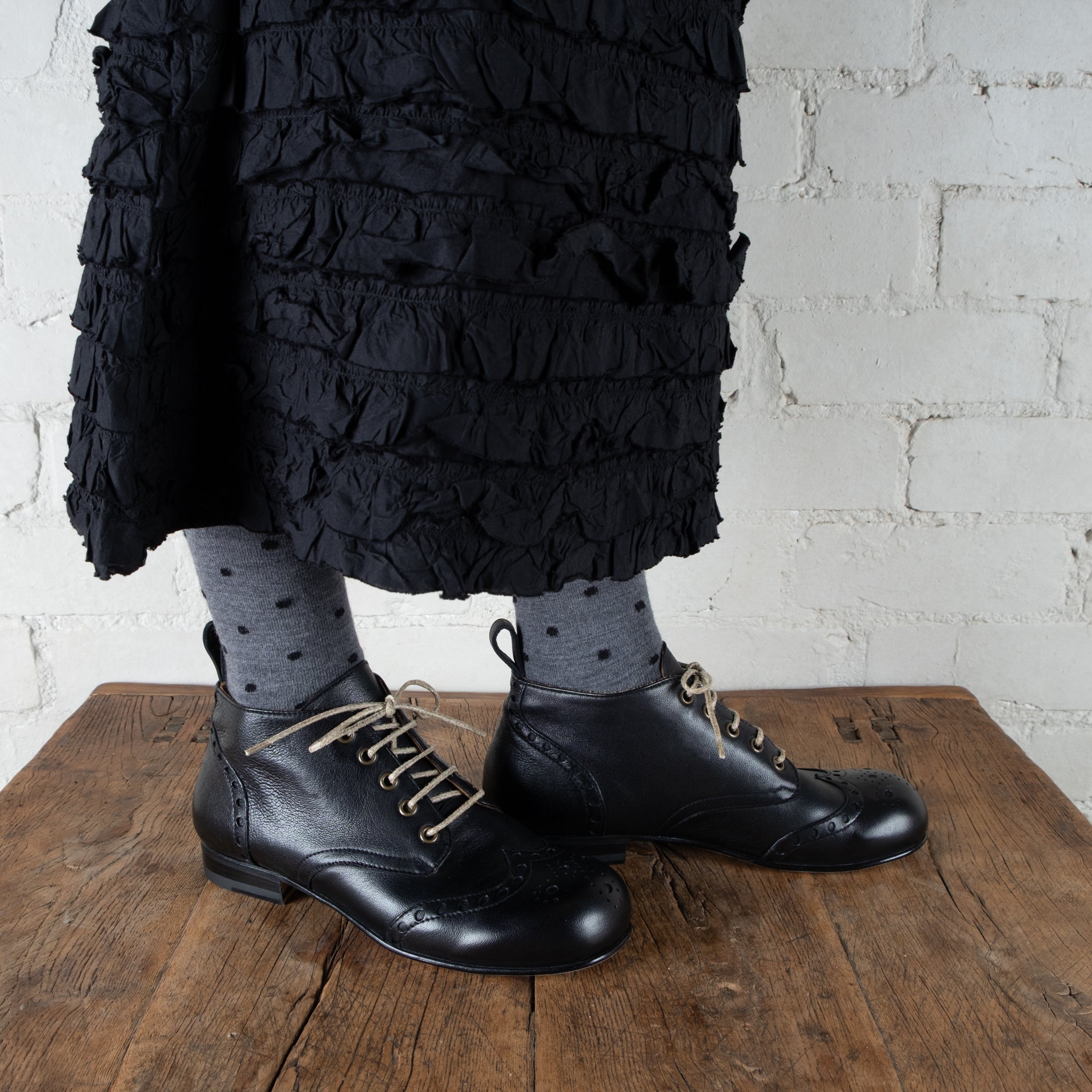 Victoria Varrasso Noir Leather Bootlettes