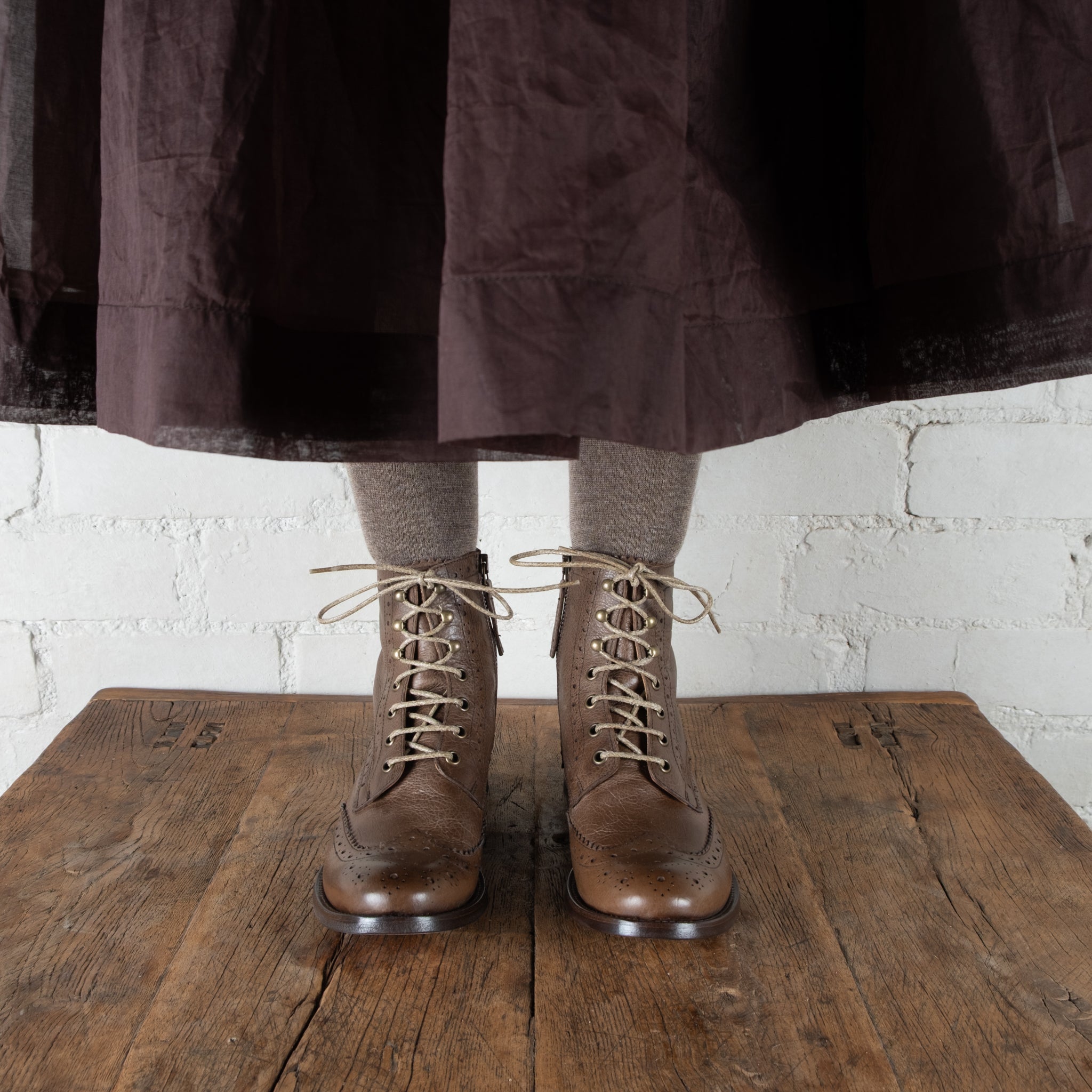 Victoria Varrasso Mouse Brown Harper Brogue Boots