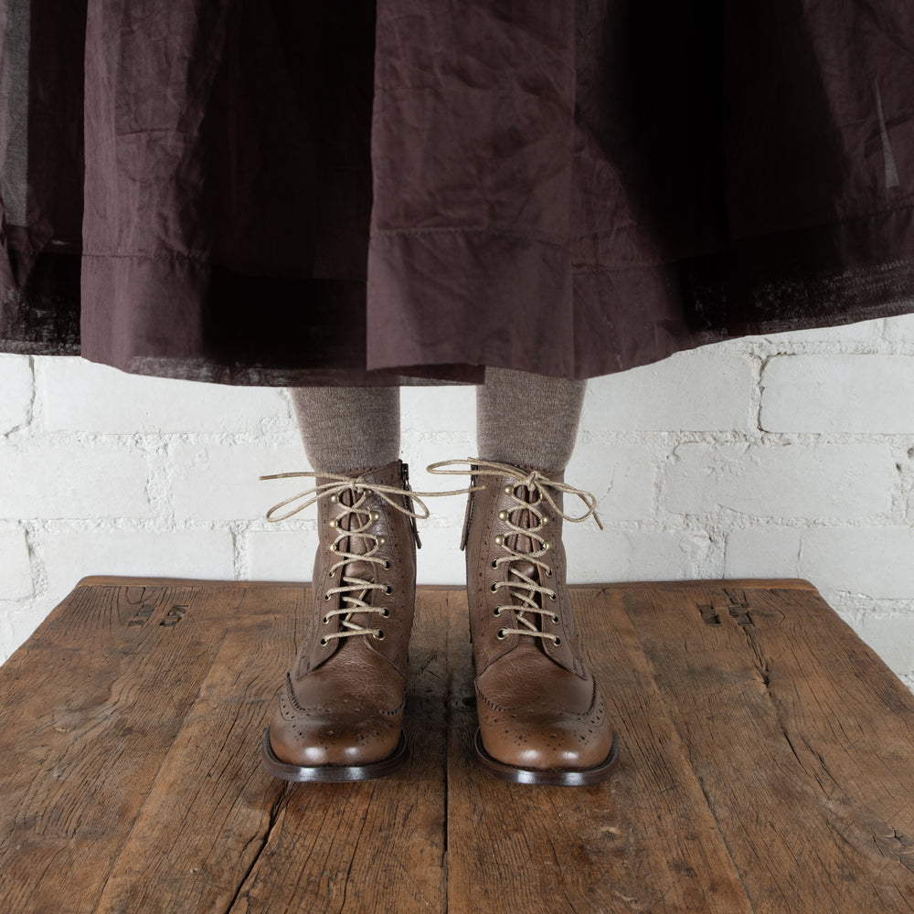 Victoria Varrasso Chestnut Brown Harper Brogue Boots