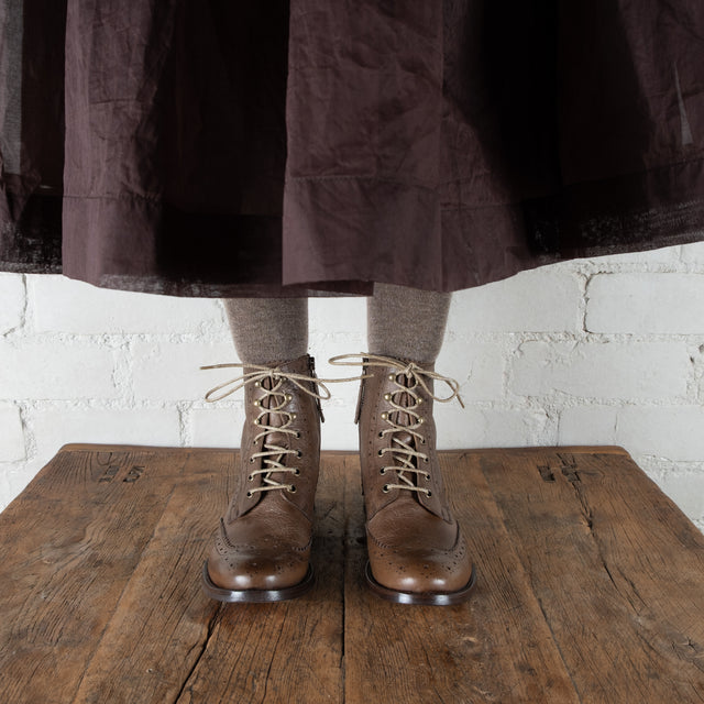 Victoria Varrasso Chestnut Brown Harper Brogue Boots