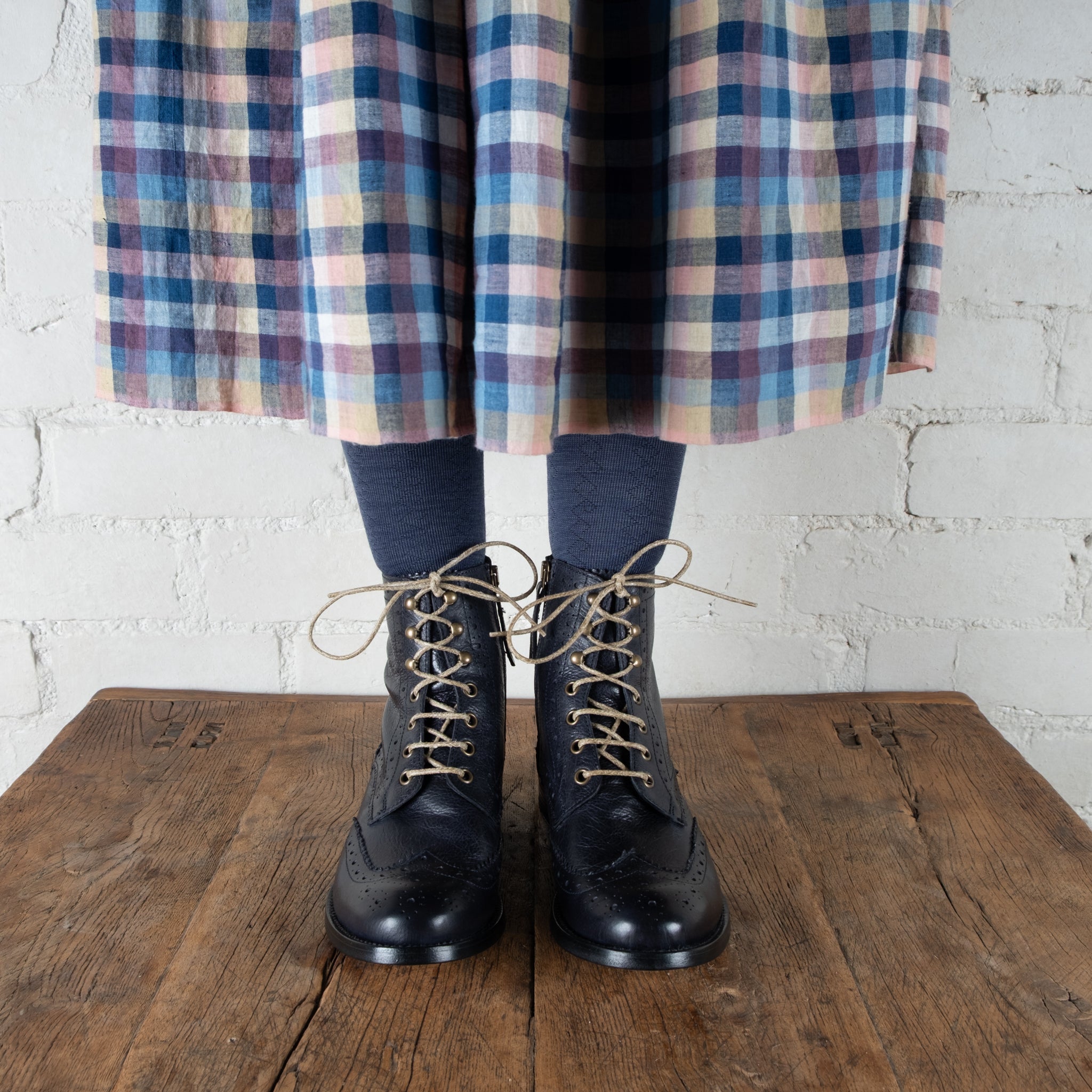 Victoria Varrasso French Navy Harper Brogue Boots