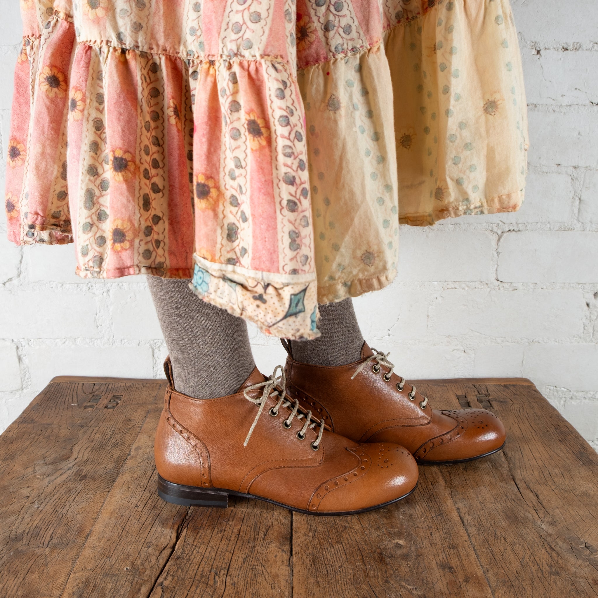 Victoria Varrasso Cognac Leather Bootlettes