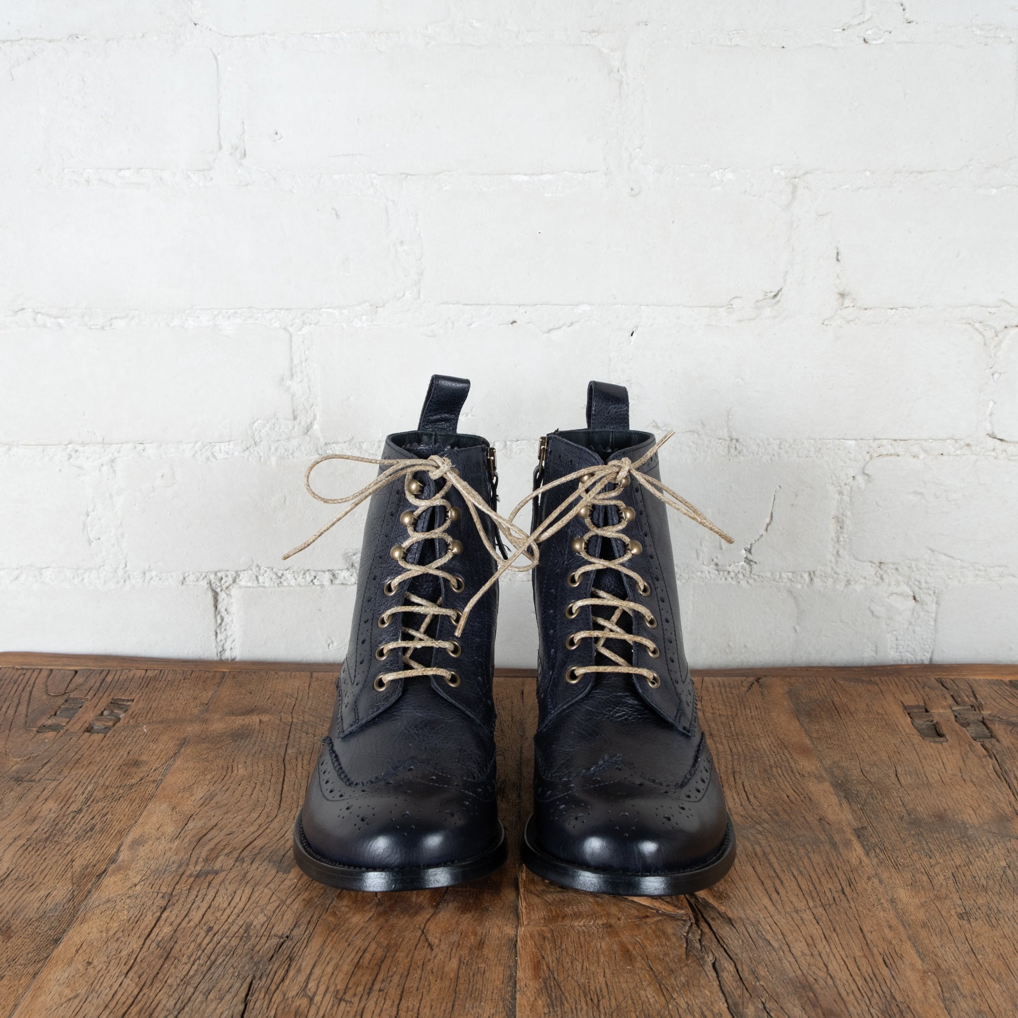 Victoria Varrasso French Navy Harper Brogue Boots