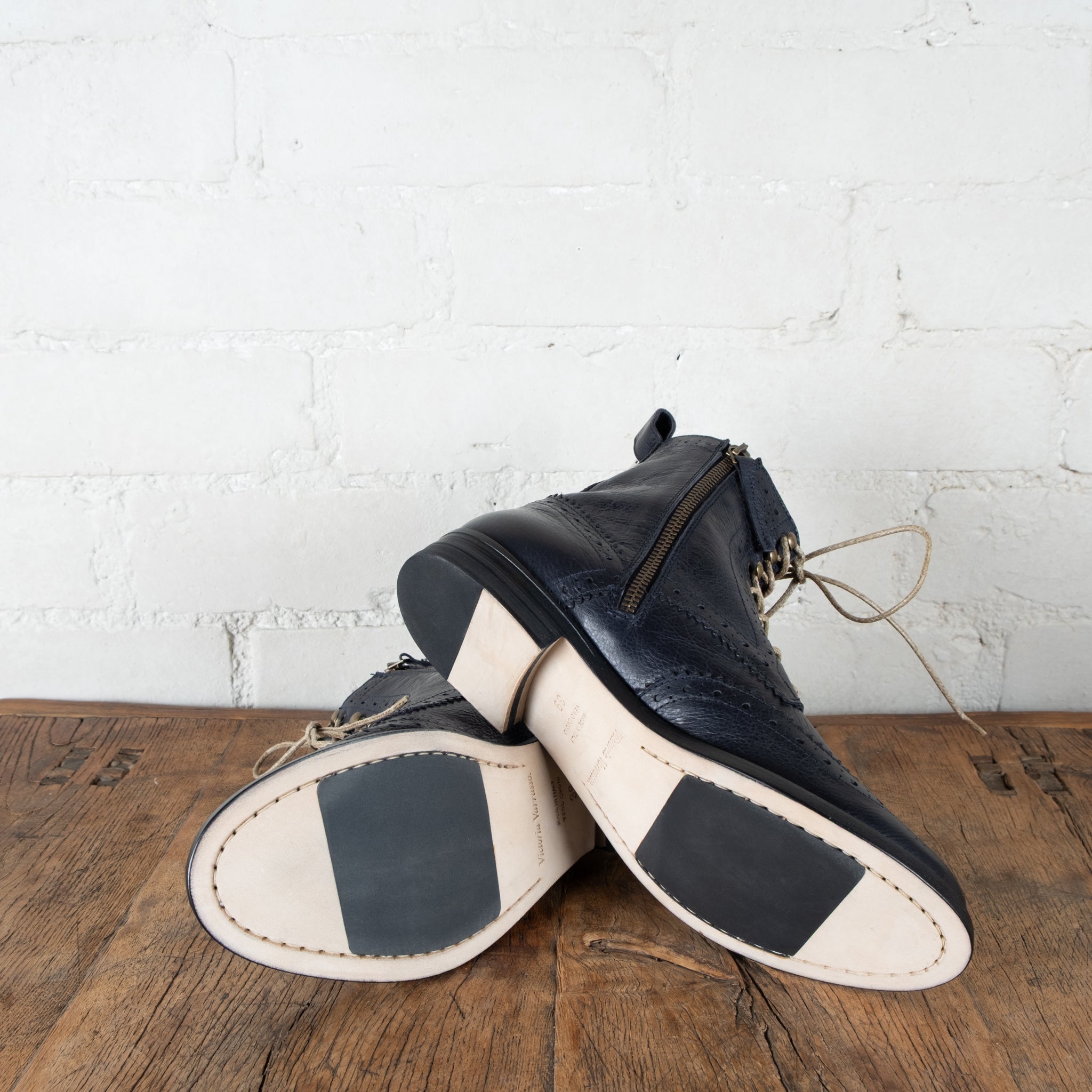 Victoria Varrasso French Navy Harper Brogue Boots