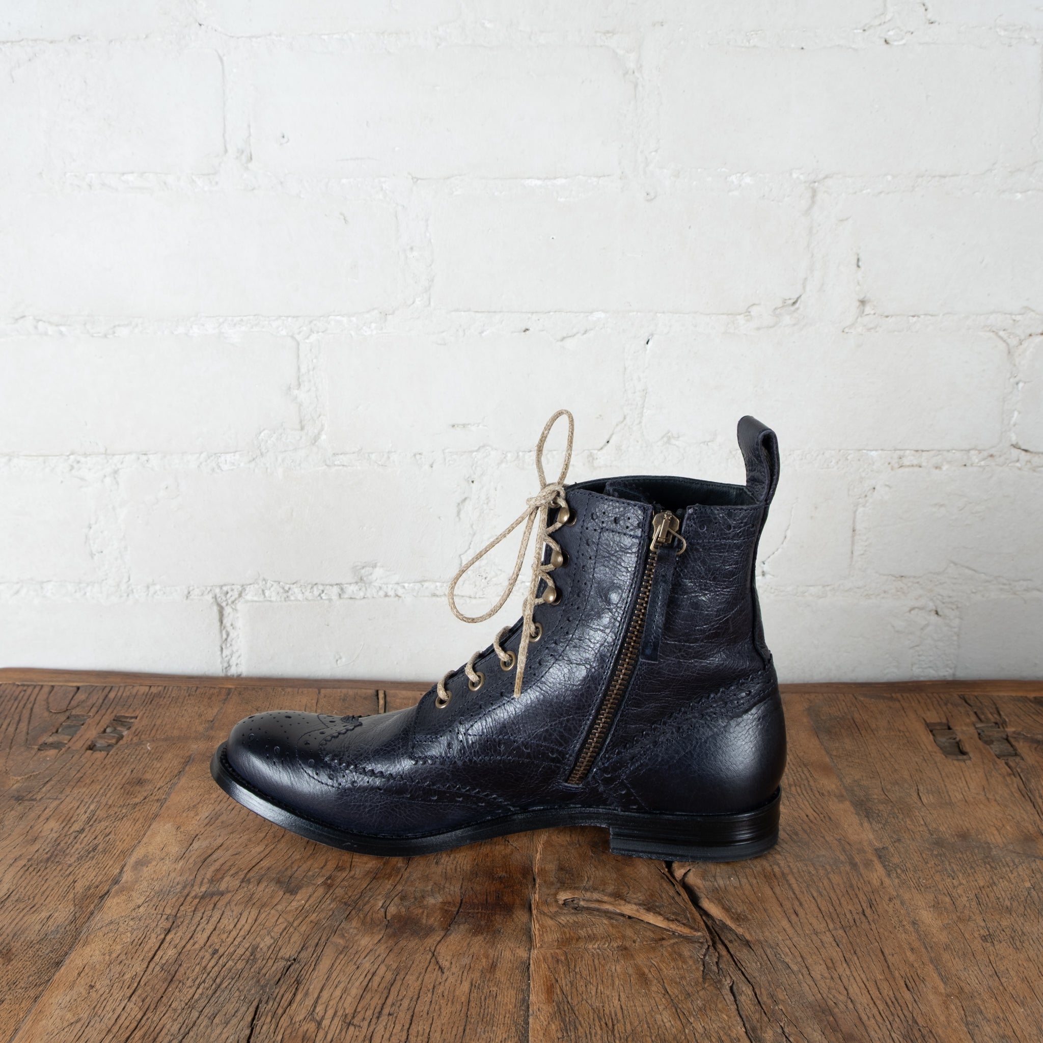 Victoria Varrasso French Navy Harper Brogue Boots