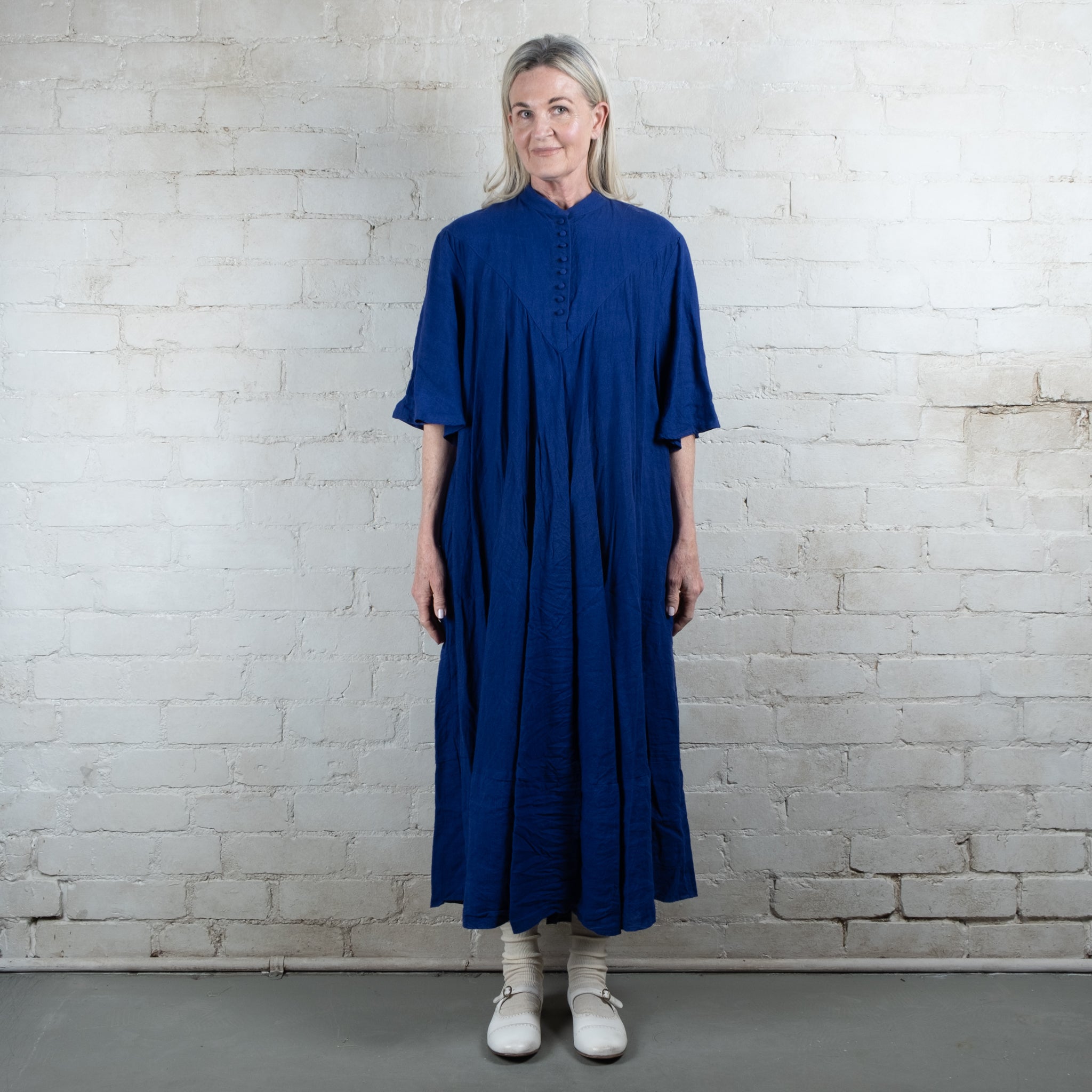 Hallelujah Indigo Blue Ramie Robe Religieuse Dress