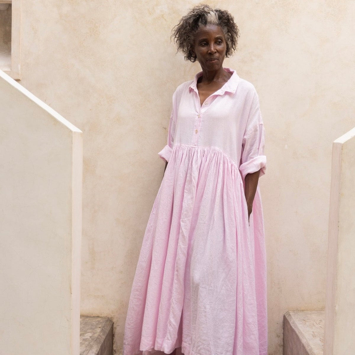 Meg by Design Edith Long Linen Dress