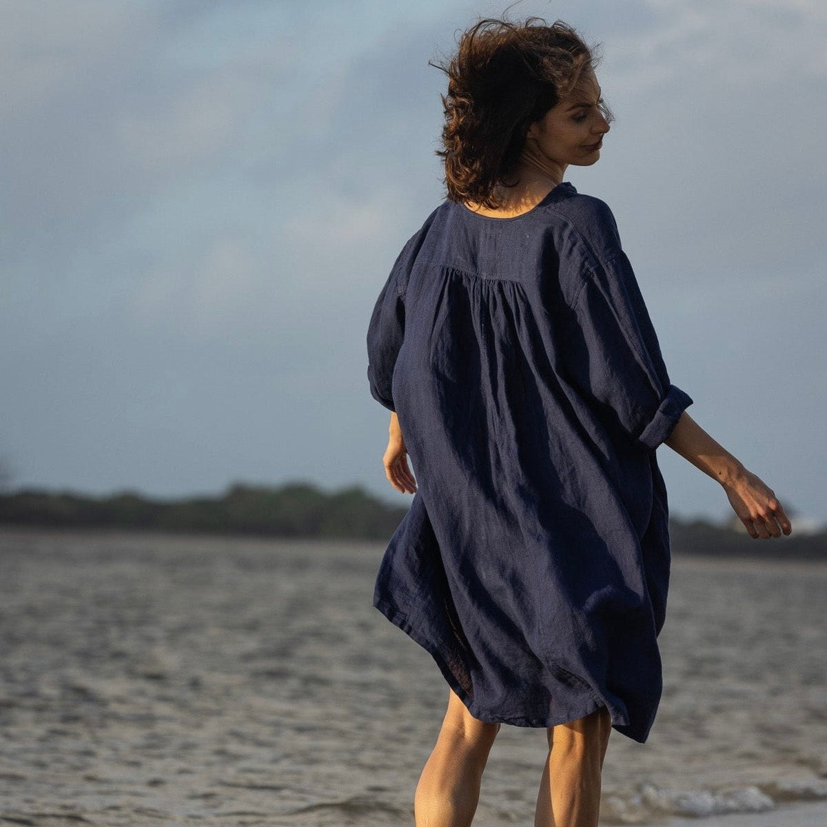 Meg By Design Nzuri Ruched Linen Tunic