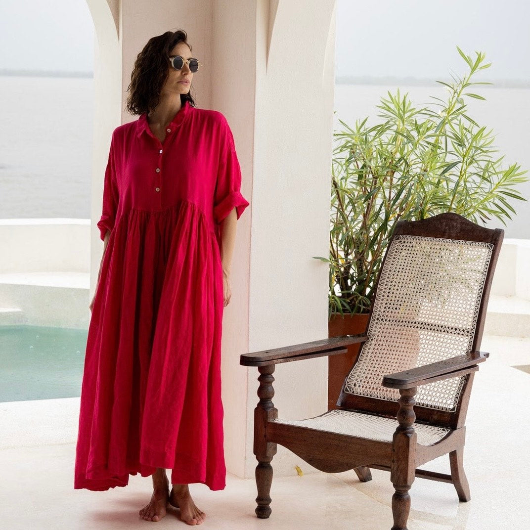 Meg by Design Edith Long Linen Dress