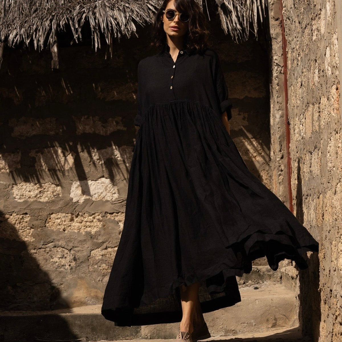 Meg by Design Edith Long Linen Dress