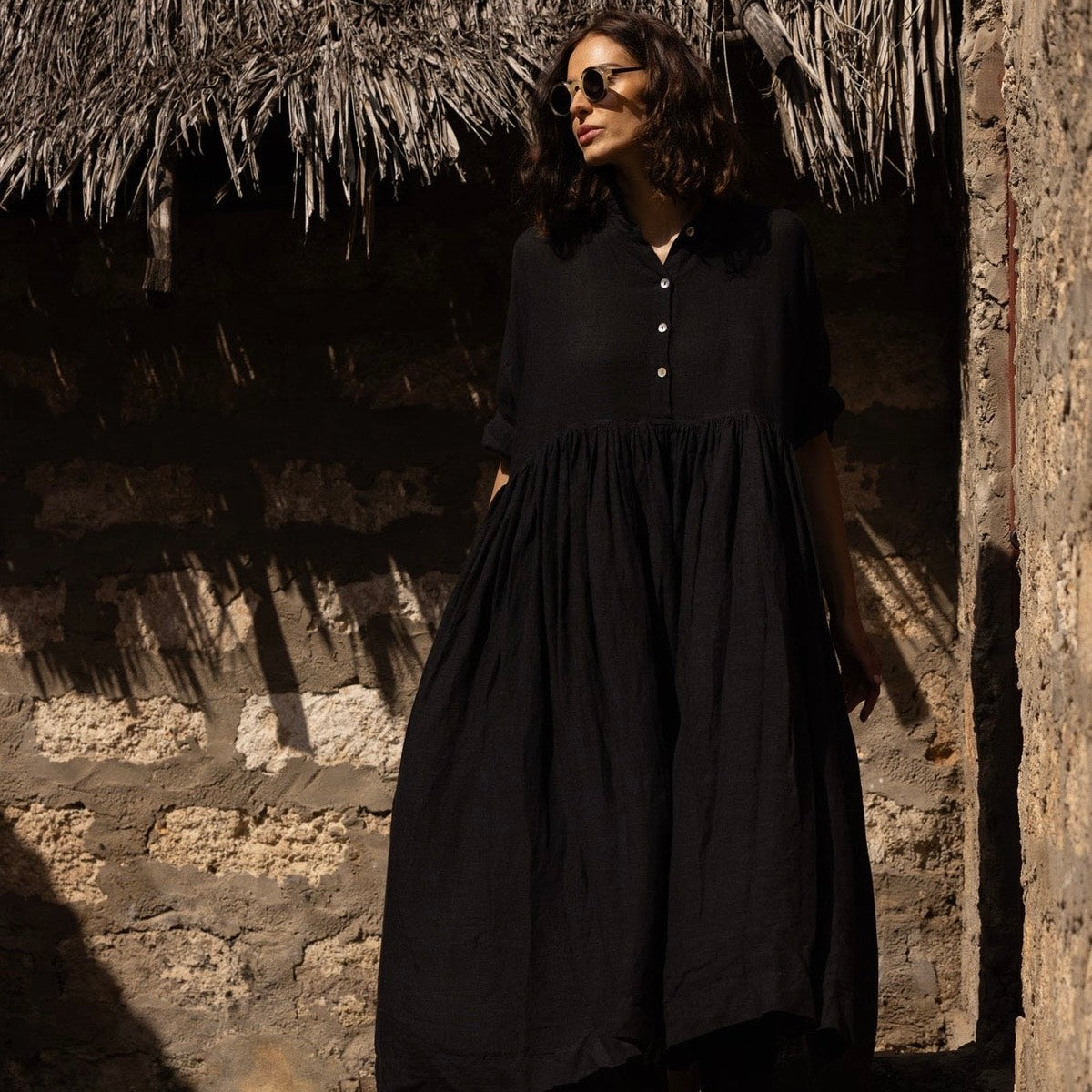 Meg by Design Edith Long Linen Dress
