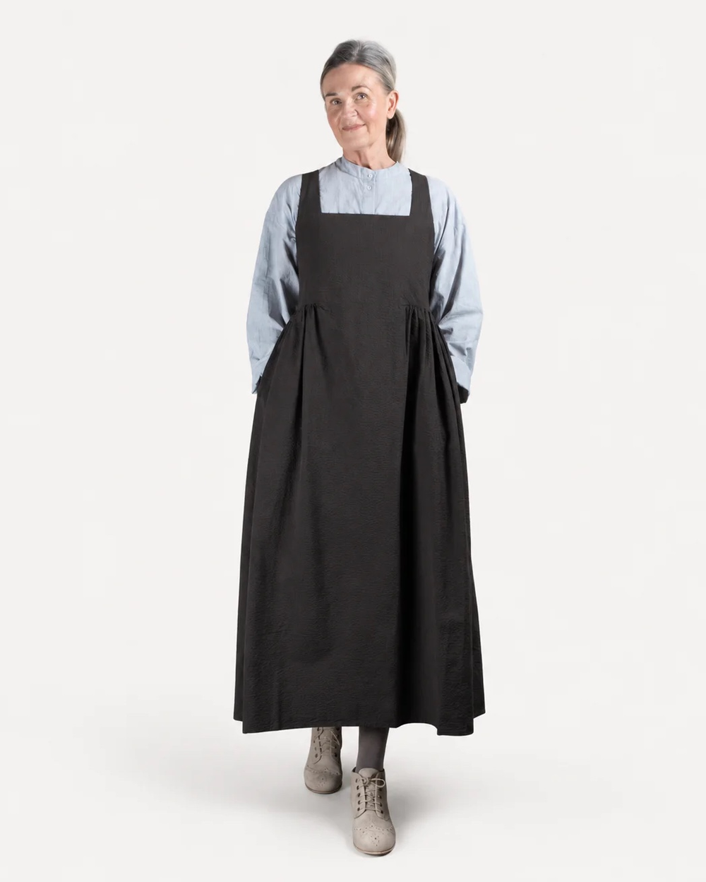 Elsa Esturgie Plaine Seersucker Cotton Pinafore Dress