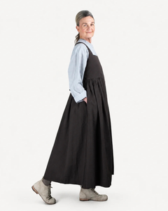 Elsa Esturgie Plaine Seersucker Cotton Pinafore Dress