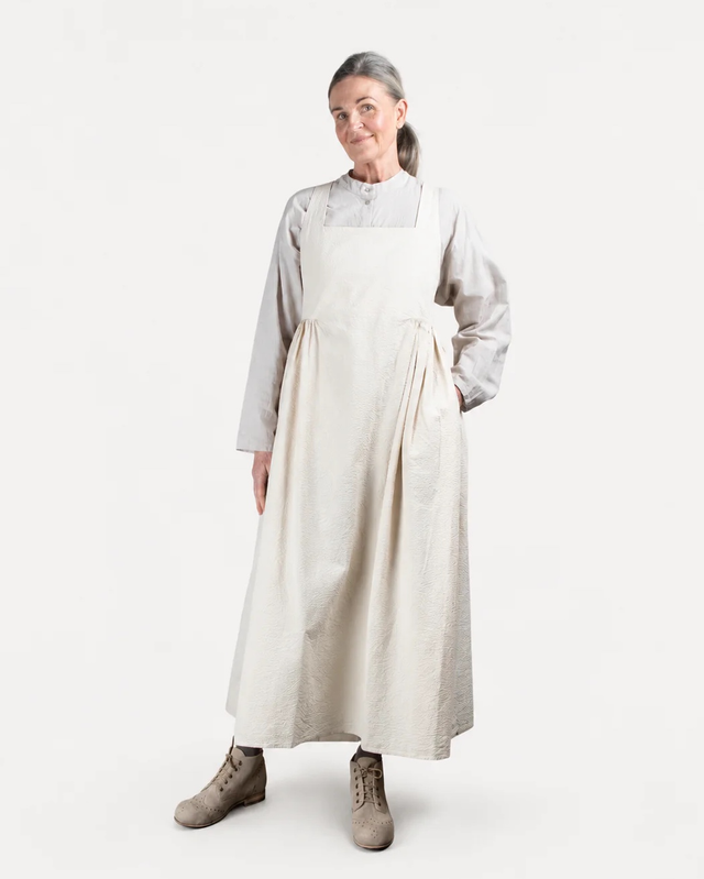 Elsa Esturgie Plaine Seersucker Cotton Pinafore Dress