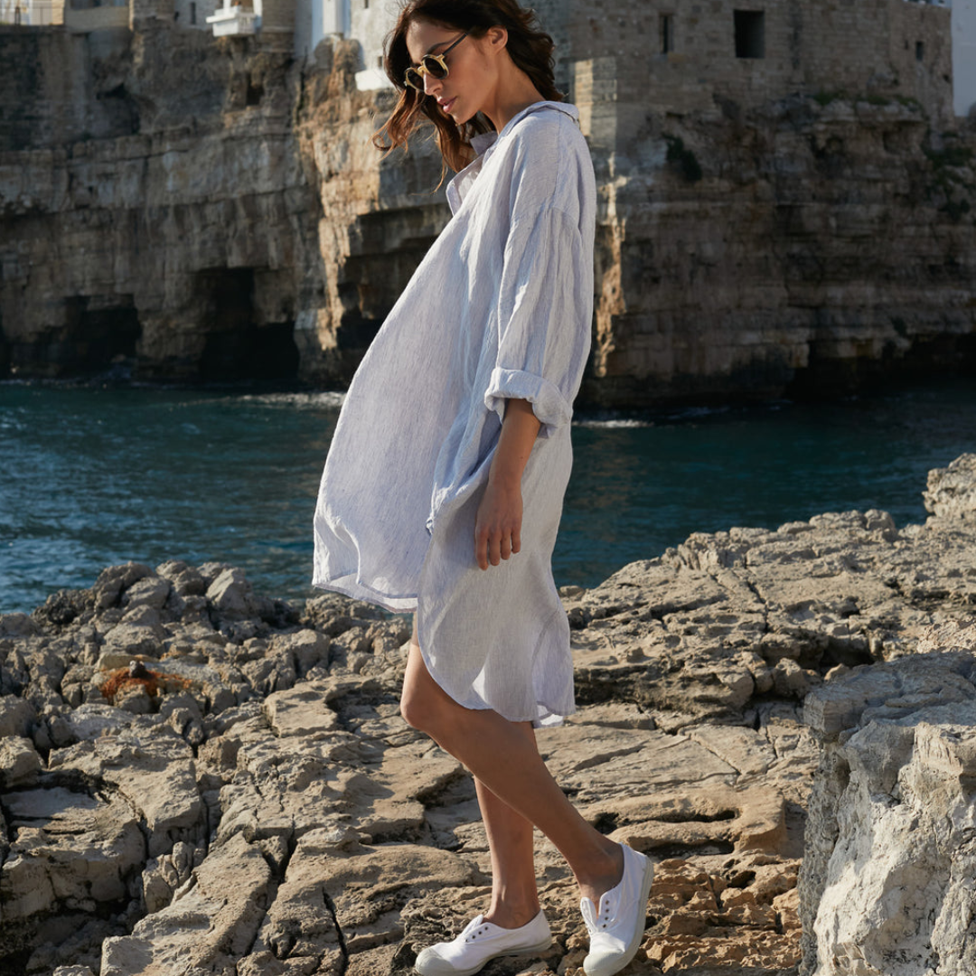 Meg by Design Harper Linen Pin Stripe Shirt