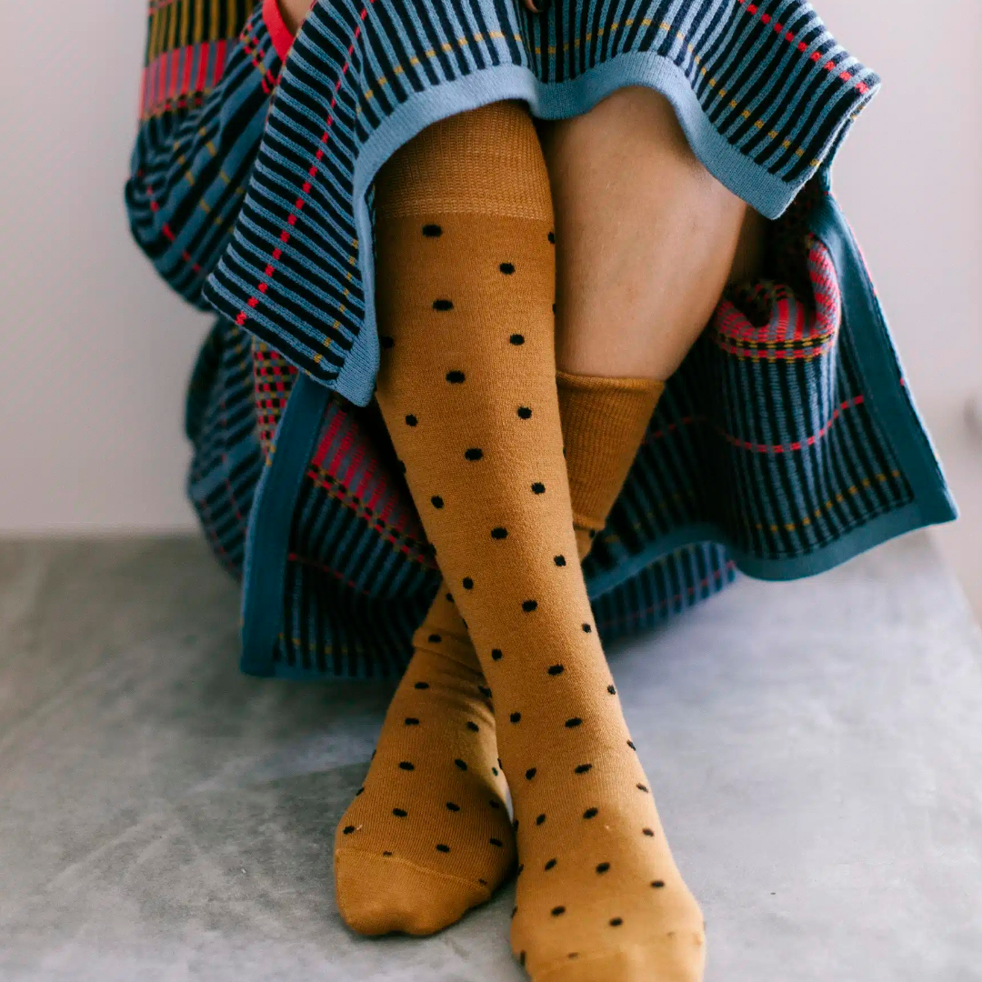Tightology Merino knit Dotty Knee High Socks