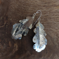 Emma Cunningham Recycled Silver Oak Leaf Earrings