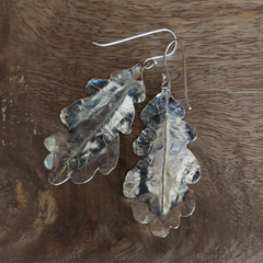 Emma Cunningham Recycled Silver Oak Leaf Earrings