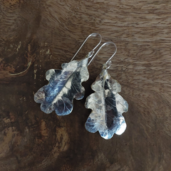 Emma Cunningham Recycled Silver Oak Leaf Earrings