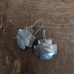 Emma Cunningham Recycled Silver Cross Earrings