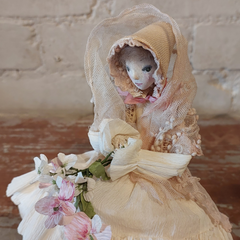 Josette Jane Eyre Bride wearing cream dress