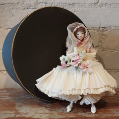 Josette Jane Eyre Bride wearing cream dress