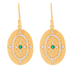 Rubyteva Green Zircon Rosa Earrings