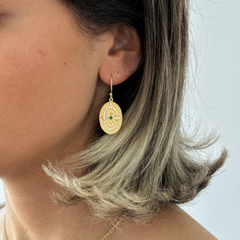 Rubyteva Green Zircon Rosa Earrings