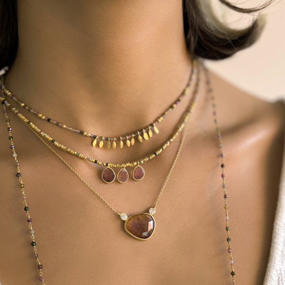 Rubyteva Multi Tourmaline Link Necklace
