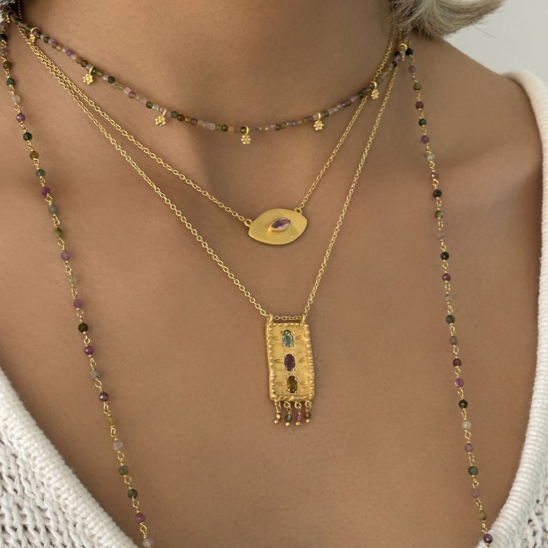 Rubyteva Multi Tourmaline Link Necklace