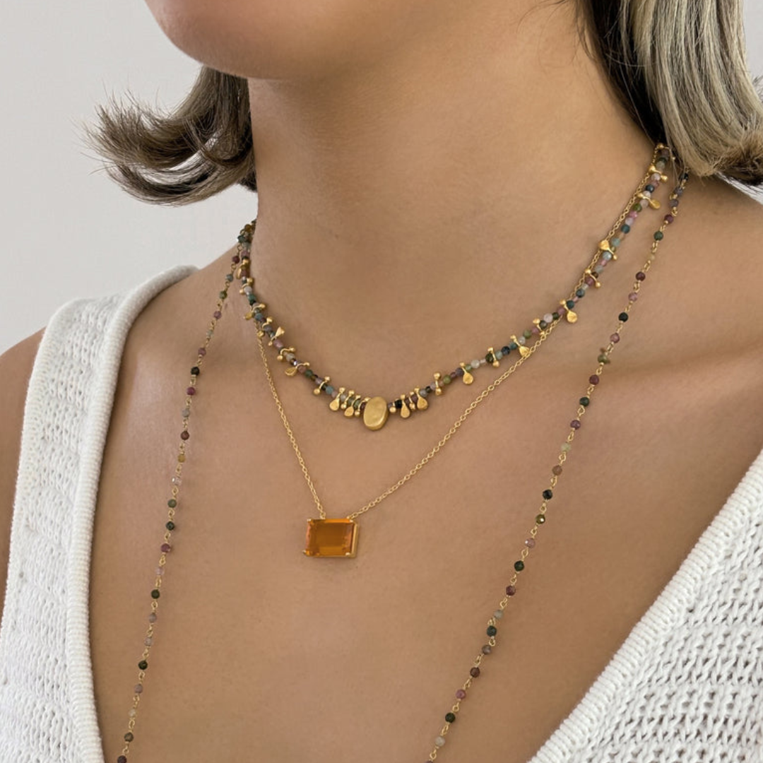 Rubyteva Multi Tourmaline Link Necklace