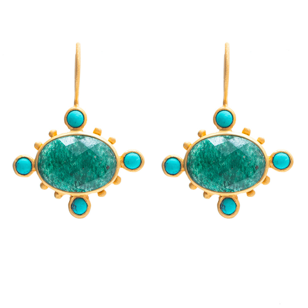 Rubyteva Green Aventurine Berber Earrings