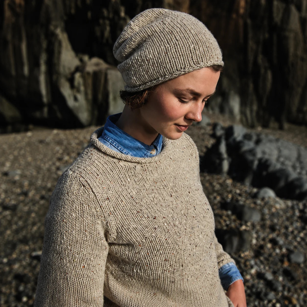 Fisherman Out Of Ireland Donegal Yarn Roll Edge Beanie