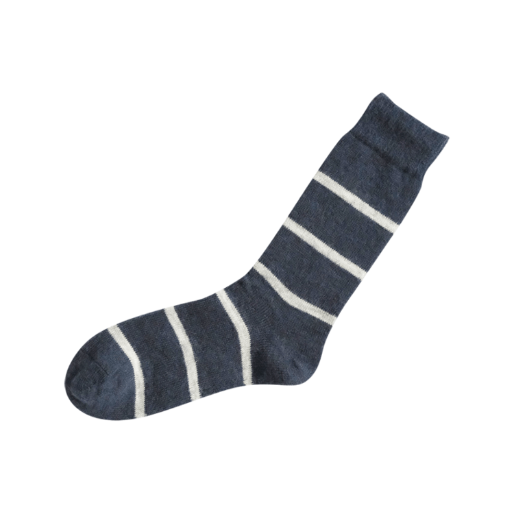 NISHIGUCHI KUTSUSHITA Oslo Mohair Boarder Stripe Socks