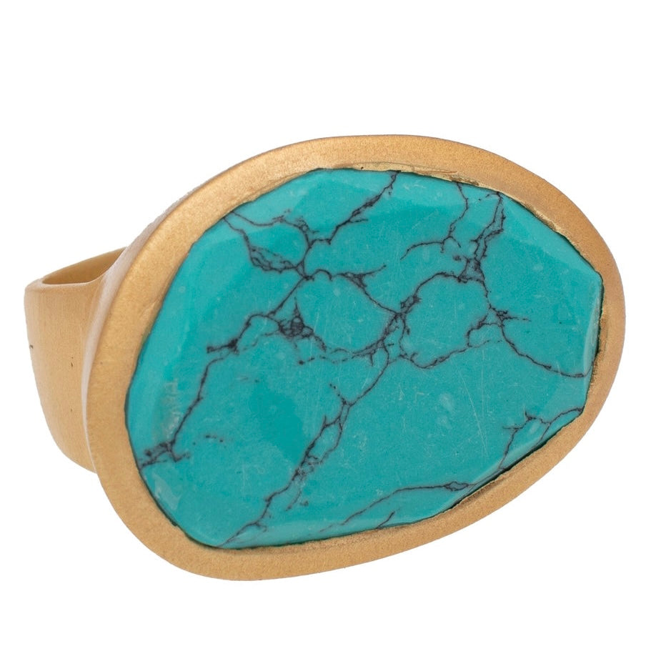 Rubyteva Turquoise Pebble Ring