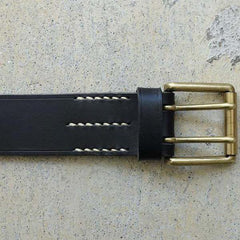 Ichi Antiquités Classic Twin Hole Leather Belt