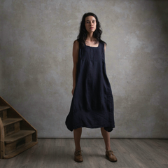 Montaigne Anaïs Linen Pinafore Smock Dress