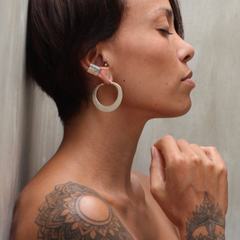 Hero Sisters Small Hammered Hoop Earrings