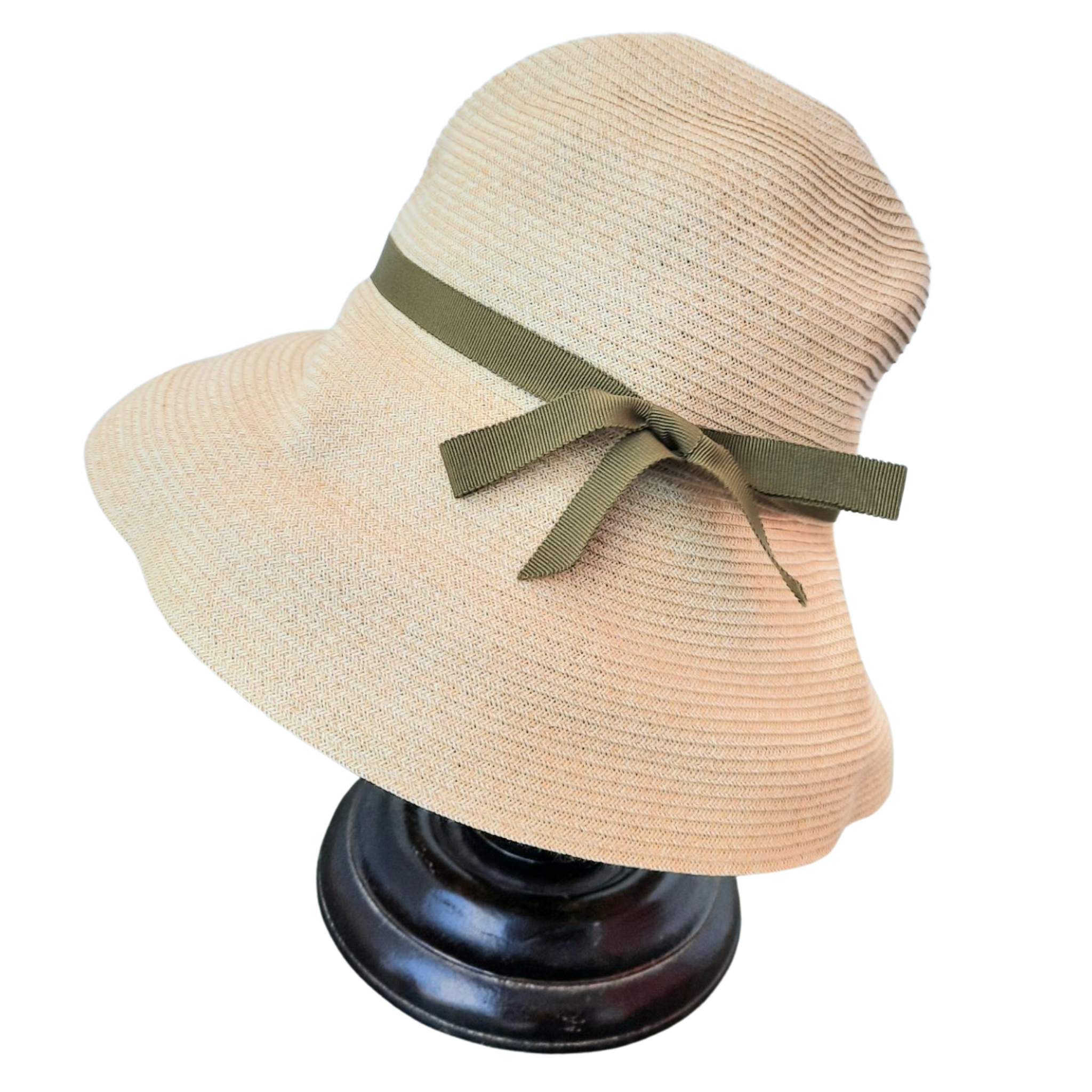 Mature Ha Wide Brim Boxed Hat with Grosgrain Ribbon